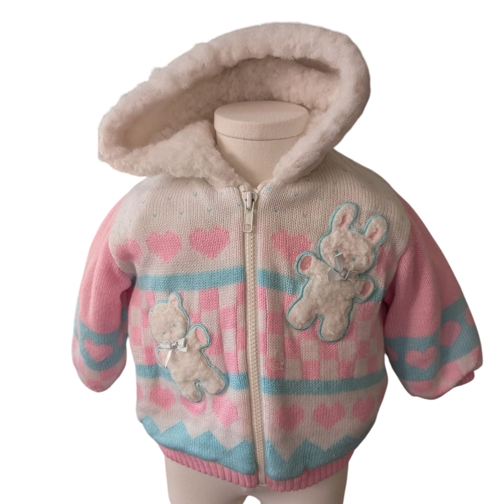 Sesame Street Vintage Pastel Knit Fleece Jacket Infant 18 Months‎